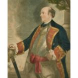 Richard Purser after Reynolds, 'Marquis of Grandby', hand coloured Mezzotint, 15.5" x 11.5". (