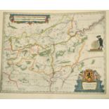 'Namurcum Comitatus Auctore Iohann Surhonio', after Blaeu, a 17th Century outline coloured map,