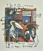 Herman Brood (1946-2001) A group of 5 prints from 1993, Black Crows, Eric Clapton, Roy Orbison,