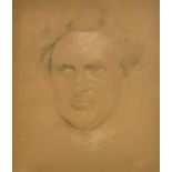 19th Century, Portrait of a gentleman, charcoal and chalk drawing, 14.5" x 12.25".