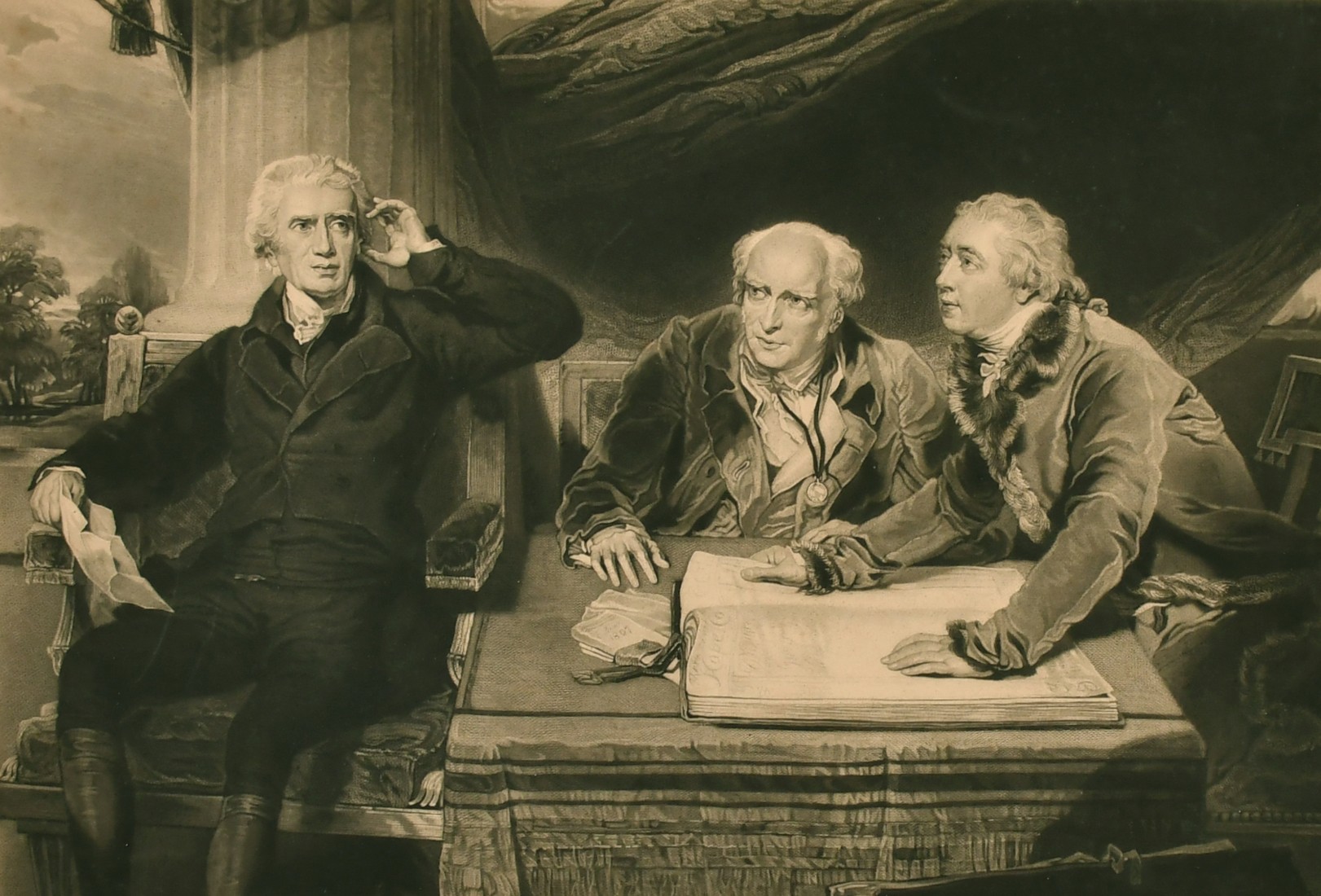 Edward McInnes after Thomas Lawrence, 'The Baring Family', mezzotint, 8.5" x 12", (unframed).