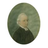 J. Chubb, Miniature portrait of a clergyman, oval watercolour, signed, numbered 12 and dated 1775,
