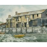 Brenda Johnston (b.1930) British, 'The Cobb, Lyme Regis', watercolour, signed and dated 1975, 9" x