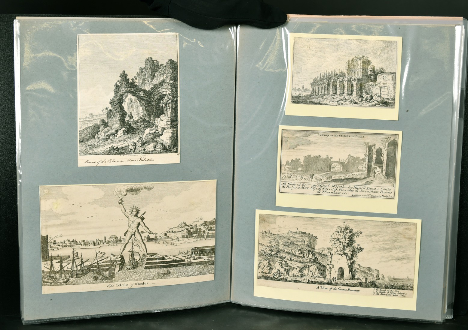A folio of Old Master engravings of Continental City views and other later prints and sketches, - Image 3 of 4