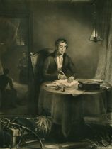 Frederick Bromley After Lady Burghersh, 'Wellington writing the Waterloo Dispatch' mezzotint, 22.
