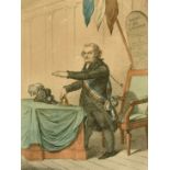 James Gillrary (1756-1815) British, A hand coloured etching, 'President d' Administration