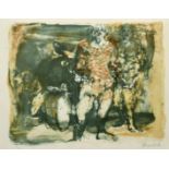 Claude Weisbruch (1927-2014), Figures and a drum, lithograph, signed and numbered 48/150 in