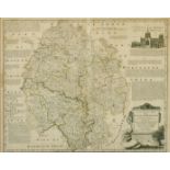 An accurate map of the county of Hereford...., by Emanuel Bowen, outline coloured, engraving, 18th