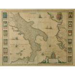 A 17th Century map 'Regno di Napoli', outline coloured, 15" x 19.5", along with 11 other maps, all