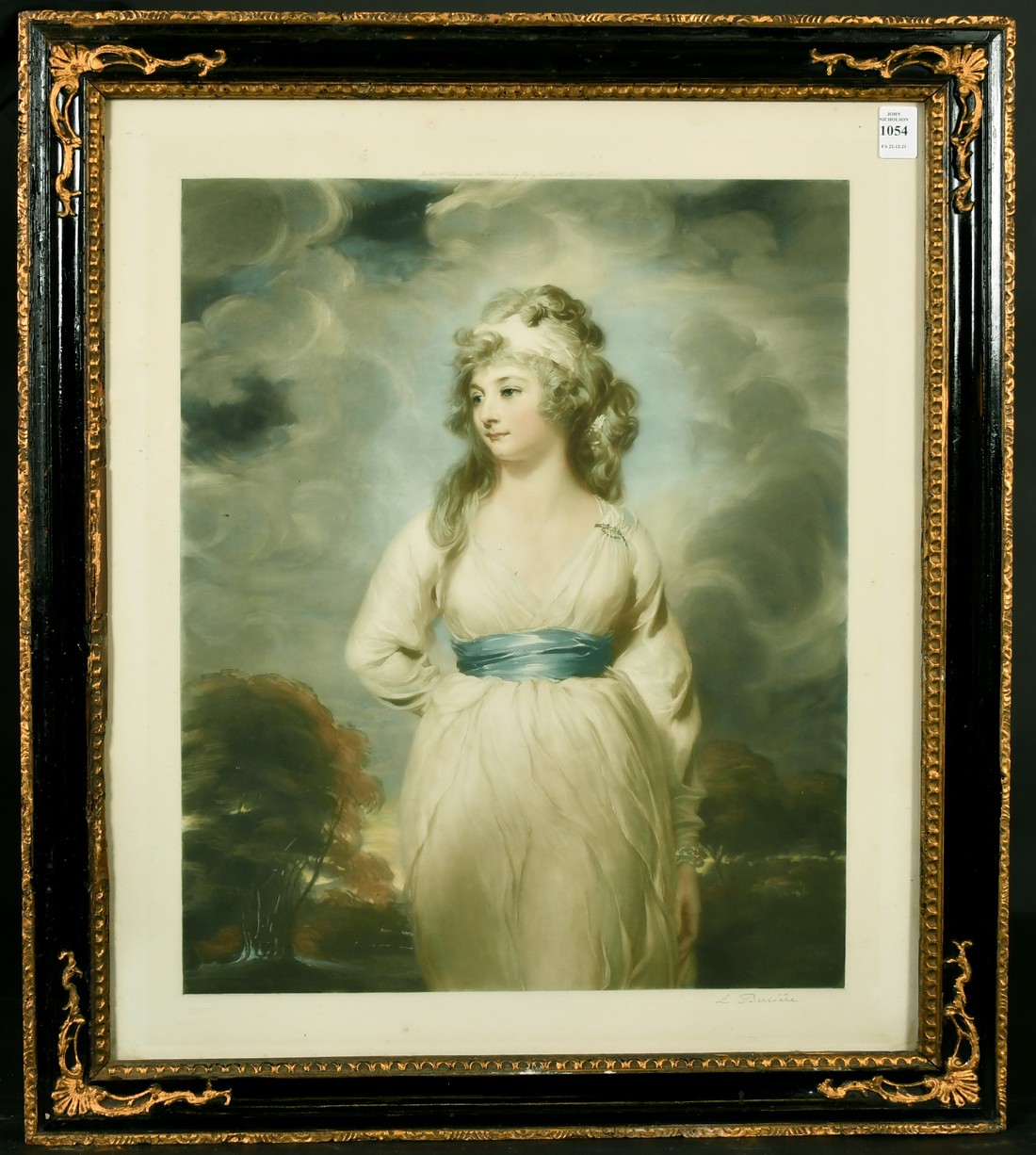 After Thomas Lawrence, print of Amelia Stewart Marchioness of Londonderry, indistinctly signed in - Image 2 of 4