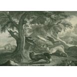 After Jean-Baptiste Oudry (1686-1755), 'La Merite Superficiel', 18th Century engraving, 14" x 16".