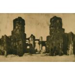 David Young Cameron (1865-1945) British, The Baths of Caracalla, Etching and drypoint, 6" x 9".