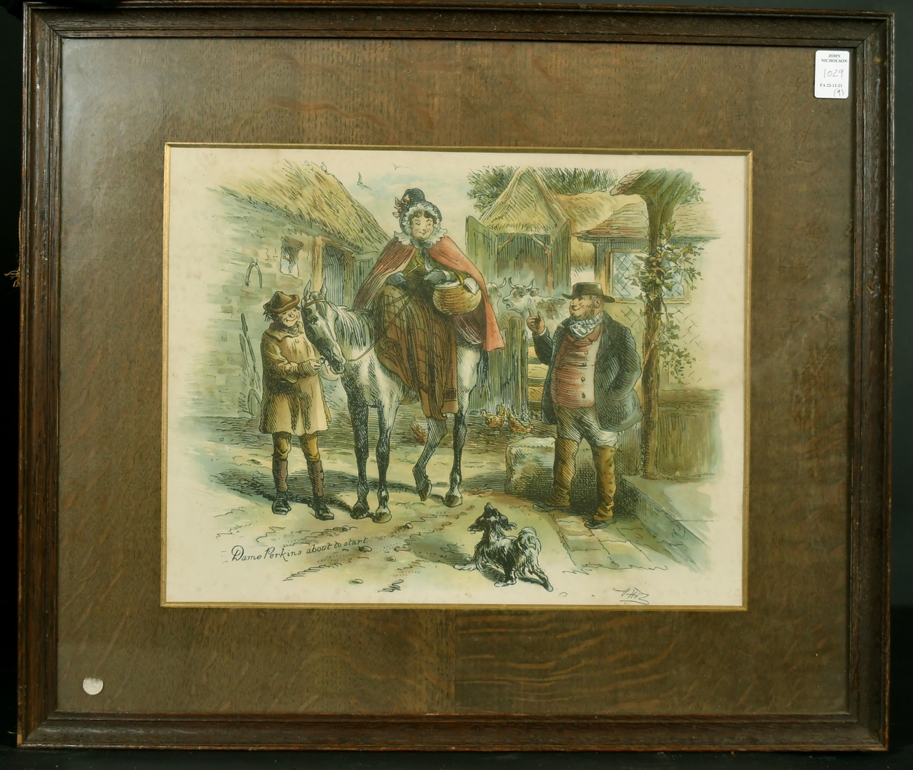 Hablot Knight Browne (1815-1882) 'Phiz', Dame Perkins and her Grey Mare, a set of 8 coloured prints, - Image 8 of 10