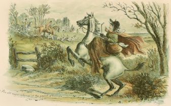 Hablot Knight Browne (1815-1882) 'Phiz', Dame Perkins and her Grey Mare, a set of 8 coloured prints,