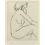 Brian Blow, 'Leah Weeping', etching, artist's proof, initialed and dated in pencil, 7" x 5".