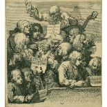 William Hogarth? An early 19th Century etching and engraving, 'A chorus of Singers, (The Oratorio)',