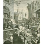 Cook after Hogarth, 'Gin Lane' and 'Beer Street', a pair of engravings, 16" x 12.75" (2).