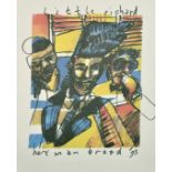 Herman Brood (1946-2001) Homage to 'Little Richard', print, signed and dated '93, 16.5" x 11.75".