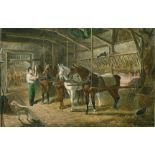 After Herring, Plate 1 'The Mail Change' and Plate 4 'The Team' from Fores's Stable Scenes, hand