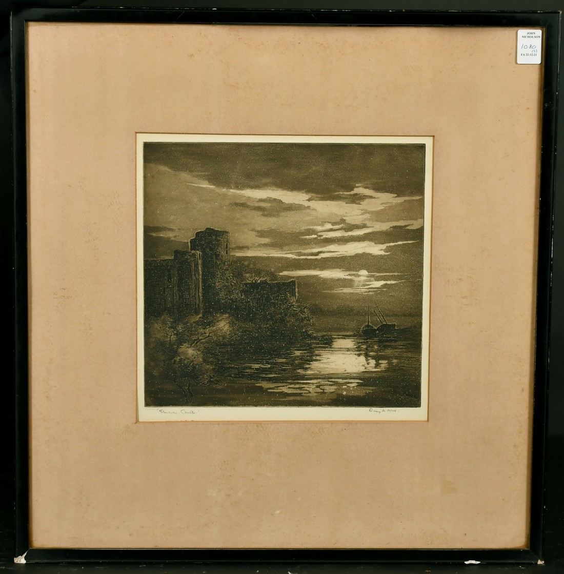 Daisy M Norrie (b.1899) British, Pembroke Castle and another of hilly ponds, etchings, signed and - Image 5 of 6