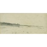 Johan Barthold Jongkind (1819-1891) Dutch, A sketch of an extensive landscape, pencil, signed and