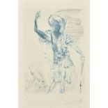 After Salvador Dali, A scene of a figure in a turban, A colour print, 10" x 7", (unframed).