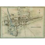 A Town Plan of Guildford, hand coloured engraving by J. Greig for "Excursions in the County of