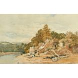 Phillip Mitchell, 'On the Torridge Devon', watercolour, signed, inscribed and dated 1858, 13"x 19.
