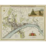 Newcastle Upon Tyne & Gateshead, by G. Cole & J. Roper circa 1810, hand coloured engraving, 7.75"