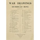 War Drawings by Muirhead Bone, Presentation Edition issued by the War Office, cover missing and some