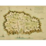 A collection of maps and plans including 'The Island and Forts of Saint Helena' circa 1817, unframed