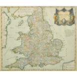 England by Robert Morden, hand coloured engraving, 18th Century, 14.75" x 16.75".