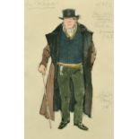 Alexandre Benois (1870-1960) Russian, a costume design for La Boheme, a gentleman with a cane,
