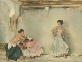 After William Russell Flint, 'The Chateau Garden, Languedoc', along with two similar prints,