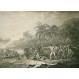 Bartolozzi after Webber, 'The Death of Captain Cook', an unframed engraving, rolled, 18" x 23", (