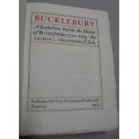 [BERKSHIRE] HUMPHREYS (A. L.), Bucklebury - A Berkshire Parish, 4to, illus., folding map, etc.,
