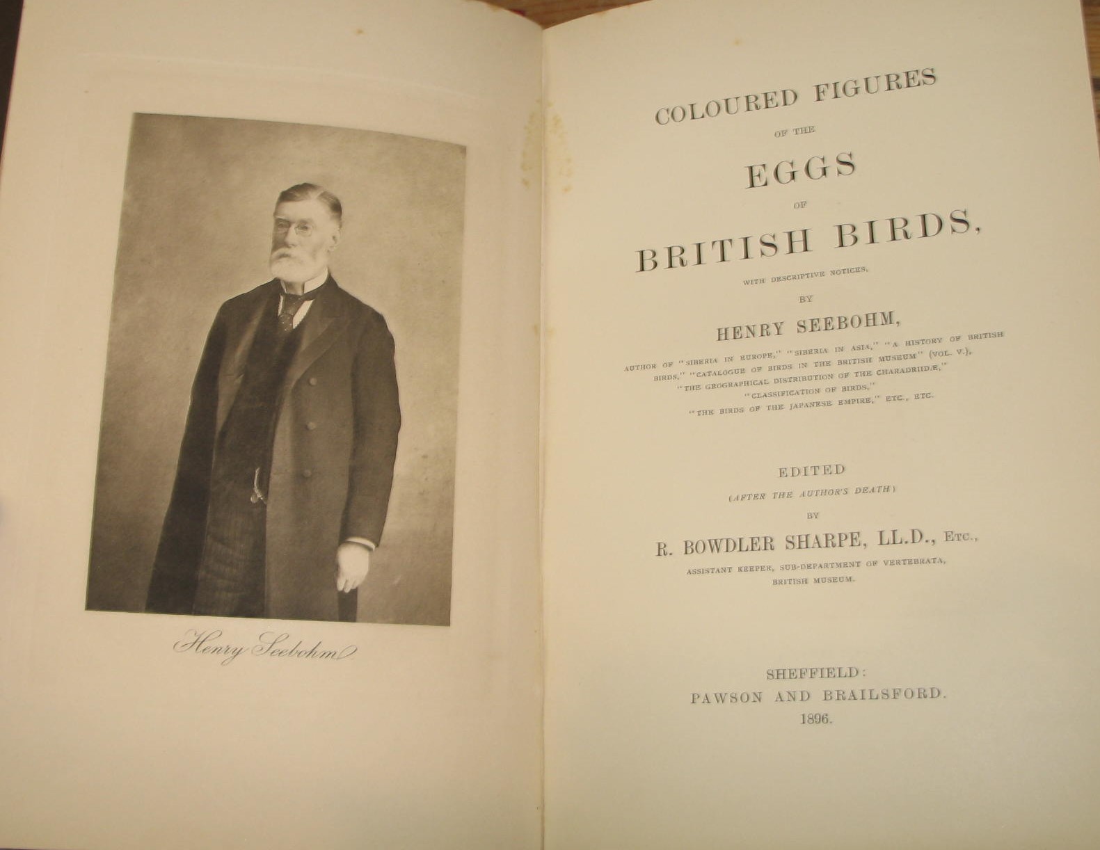 [ORNITHOLOGY] SEEBOHM (H.) & BOWDLER SHARPE (R), Coloured Figures of the Eggs of British Birds, lge. - Image 2 of 2