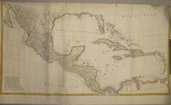 [MAP] [Central America and West Indies] hand-col'd engr. map by Guill. Delahaye, on 2 sheets joined,