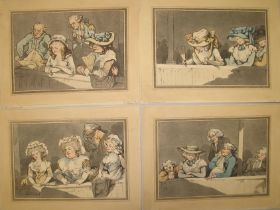 THEATRE, 4 x h-col'd prints by Alken after Thomas ROWLANDSON, 6 x 8 inches, u/f (4).
