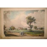 JAMAICA, h-col'd print by KIDD, of Up Park Camp, trimmed, a/f; 10.5 x 16.5 inches, u/f. (1).