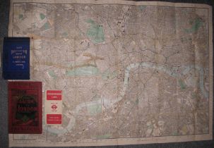 [MAPS] "TAPE INDICATOR MAP of LONDON", h-col'd folding linen-backed map, cloth covers, cloth tape