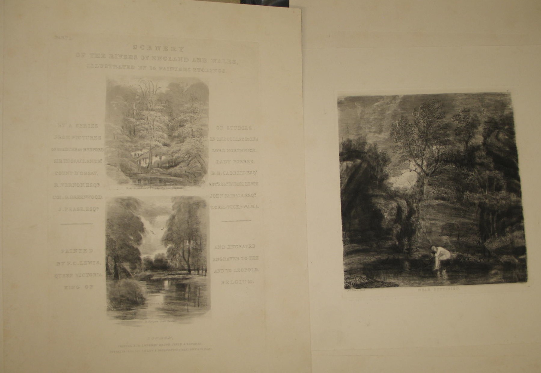 LEWIS (F. C.) a collection of title-pages and plates, unbound, for his "Scenery of the Rivers",