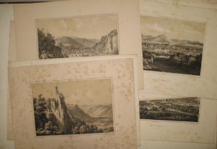 GERMAN / TYROLEAN VIEWS, lithographs, 19th c. (Q).