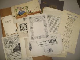 DOROTHY COOMBES, a quantity of original artwork including dust jacket design for Chaucer's Works (