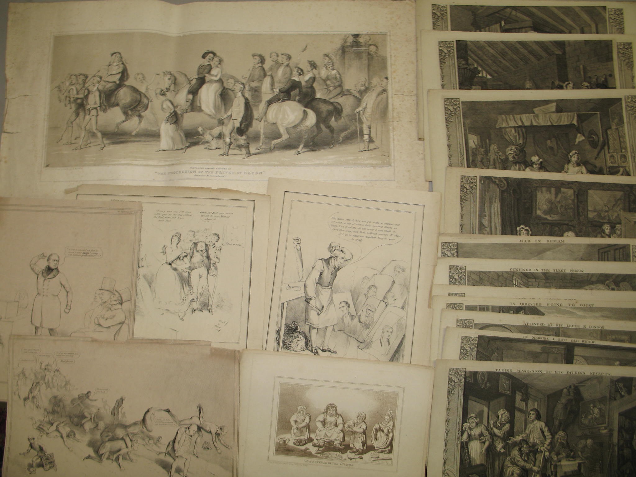 [SATIRE] coll'n of prints by Hogarth; satire of the STOTHARD / William Bake processional print