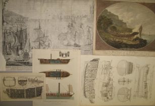 NAUTICAL / maritime prints, various (6).