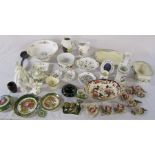 Various ceramics inc Masons, Coalport, Aynsley, Limoges, Capodimonte flowers, Portmeirion, Crown