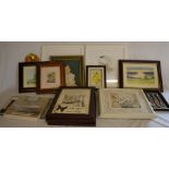 Large number of framed pictures