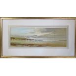 John Shapland (1885-1929) framed watercolour of a seascape looking out across the Exe Estuary (glass