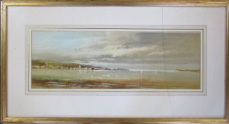 John Shapland (1885-1929) framed watercolour of a seascape looking out across the Exe Estuary (glass